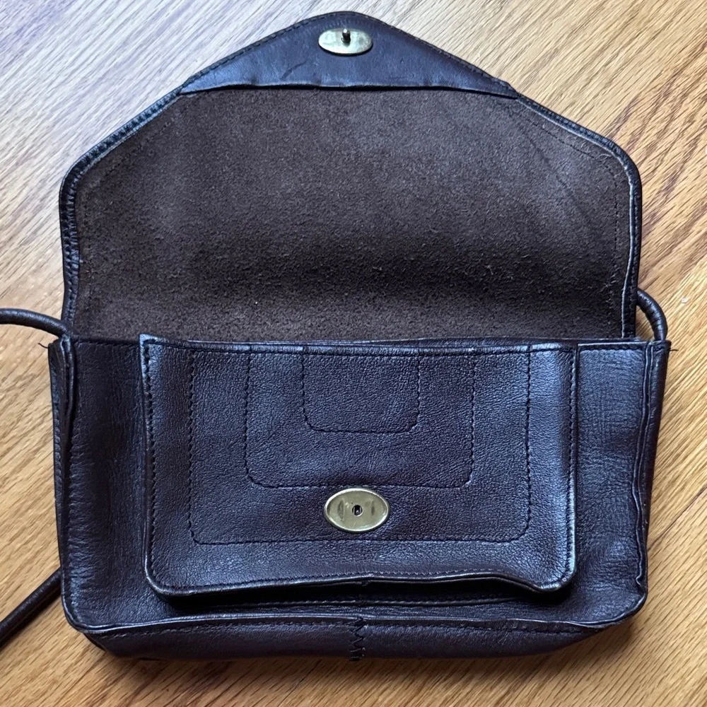 Vintage Pappagallo Small Dark Brown Leather Purse